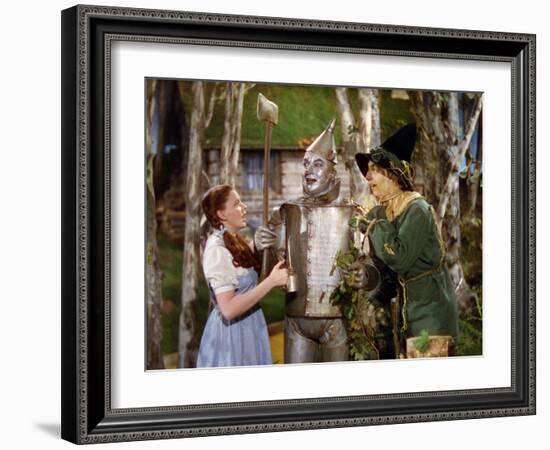 The Wizard of Oz, from Left: Judy Garland, Jack Haley, Ray Bolger, 1939-null-Framed Photo