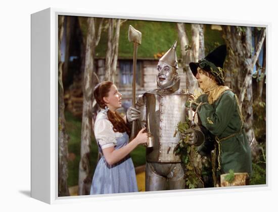 The Wizard of Oz, from Left: Judy Garland, Jack Haley, Ray Bolger, 1939-null-Framed Stretched Canvas