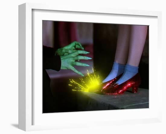 The Wizard of Oz, from Left: Margaret Hamilton, Judy Garland, 1939-null-Framed Premium Photographic Print