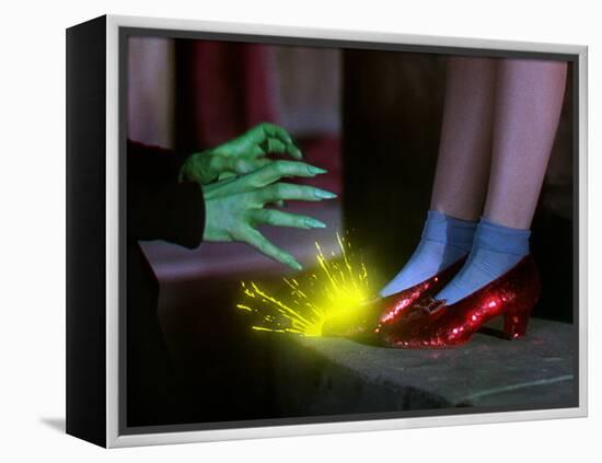 The Wizard of Oz, from Left: Margaret Hamilton, Judy Garland, 1939-null-Framed Stretched Canvas