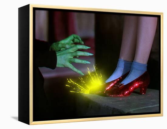 The Wizard of Oz, from Left: Margaret Hamilton, Judy Garland, 1939-null-Framed Stretched Canvas