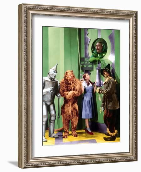 The Wizard of Oz, Jack Haley, Bert Lahr, Judy Garland, Frank Morgan, Ray Bolger, 1939-null-Framed Premium Photographic Print