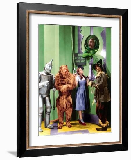 The Wizard of Oz, Jack Haley, Bert Lahr, Judy Garland, Frank Morgan, Ray Bolger, 1939-null-Framed Premium Photographic Print