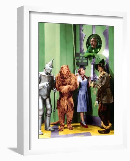 The Wizard of Oz, Jack Haley, Bert Lahr, Judy Garland, Frank Morgan, Ray Bolger, 1939-null-Framed Premium Photographic Print