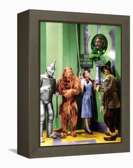 The Wizard of Oz, Jack Haley, Bert Lahr, Judy Garland, Frank Morgan, Ray Bolger, 1939-null-Framed Stretched Canvas