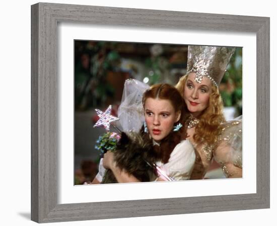The Wizard of Oz, Judy Garland, Billie Burke, 1939-null-Framed Premium Photographic Print