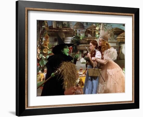 The Wizard of Oz, Margaret Hamilton, Judy Garland, Billie Burke, 1939-null-Framed Photo