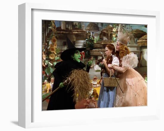 The Wizard of Oz, Margaret Hamilton, Judy Garland, Billie Burke, 1939-null-Framed Photo