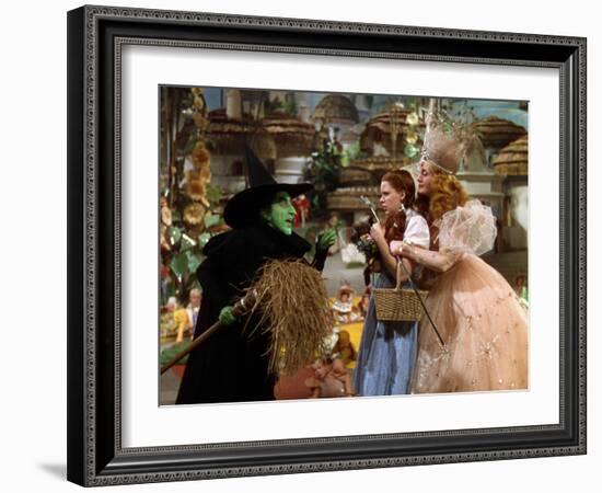 The Wizard of Oz, Margaret Hamilton, Judy Garland, Billie Burke, 1939-null-Framed Photo