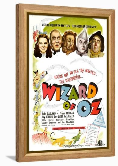 The Wizard of Oz, UK Movie Poster, 1939-null-Framed Stretched Canvas