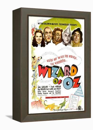 The Wizard of Oz, UK Movie Poster, 1939-null-Framed Stretched Canvas