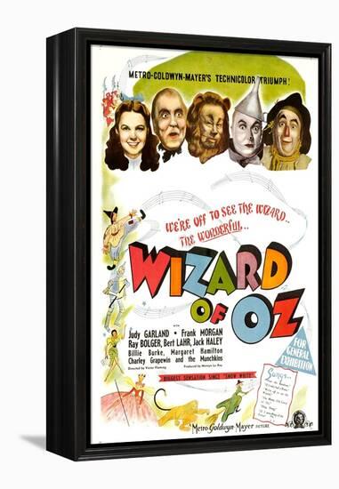 The Wizard of Oz, UK Movie Poster, 1939-null-Framed Stretched Canvas