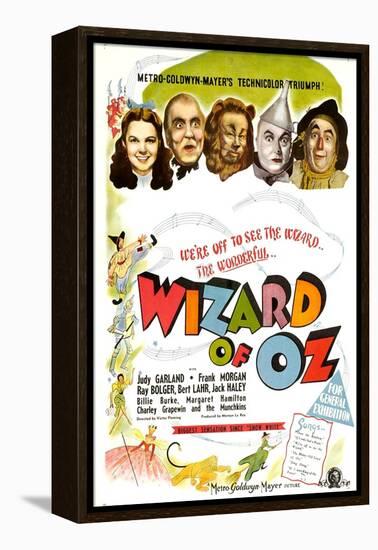 The Wizard of Oz, UK Movie Poster, 1939-null-Framed Stretched Canvas