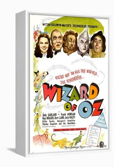 The Wizard of Oz, UK Movie Poster, 1939-null-Framed Stretched Canvas