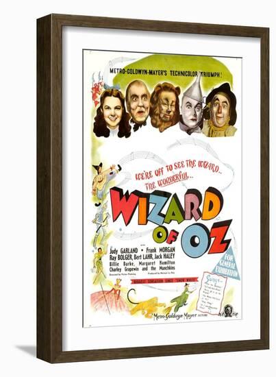 The Wizard of Oz, UK Movie Poster, 1939-null-Framed Art Print