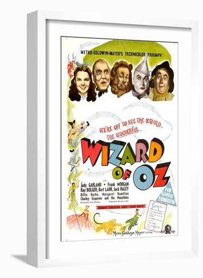 The Wizard of Oz, UK Movie Poster, 1939--Framed Art Print