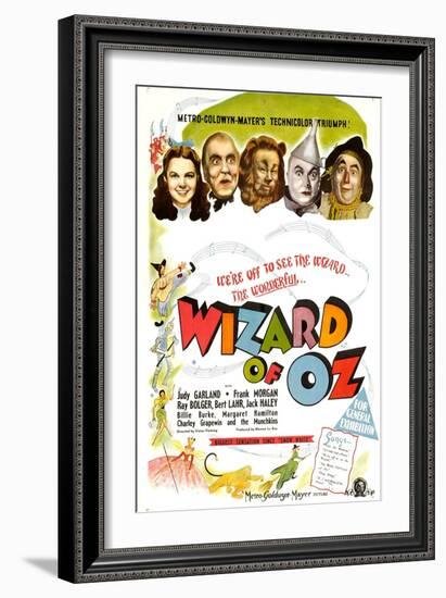 The Wizard of Oz, UK Movie Poster, 1939-null-Framed Art Print