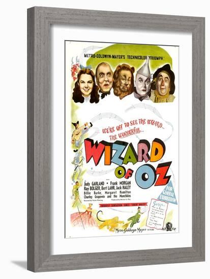 The Wizard of Oz, UK Movie Poster, 1939-null-Framed Premium Giclee Print