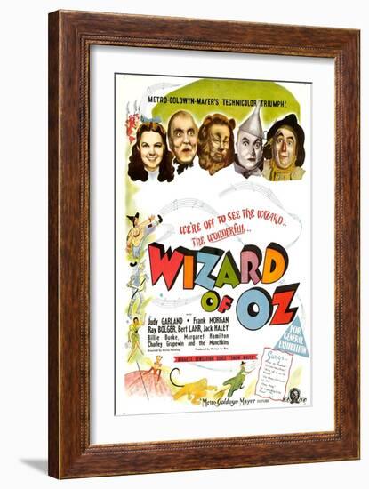 The Wizard of Oz, UK Movie Poster, 1939-null-Framed Premium Giclee Print