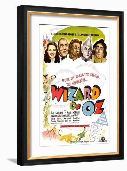 The Wizard of Oz, UK Movie Poster, 1939-null-Framed Premium Giclee Print