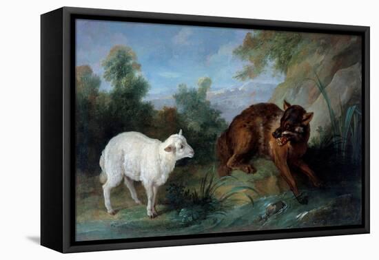 The Wolf and the Lamb, 1751 (Oil on Canvas)-Jean-Baptiste Oudry-Framed Premier Image Canvas