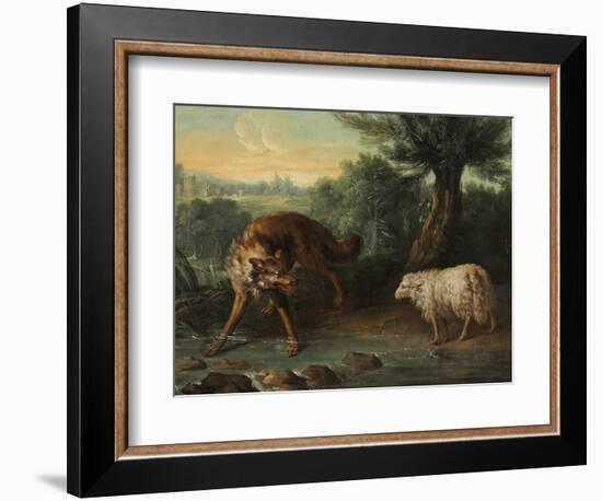 The Wolf and the Lamb (Oil on Canvas)-Jean-Baptiste Oudry-Framed Giclee Print
