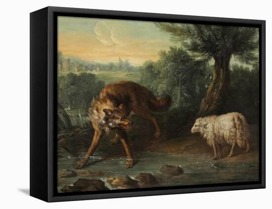 The Wolf and the Lamb (Oil on Canvas)-Jean-Baptiste Oudry-Framed Premier Image Canvas