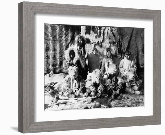 The "Wolf dance" of the Kaviagamutes, Alaska Eskimos Photograph - Alaska-Lantern Press-Framed Art Print