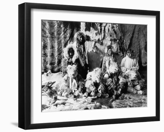 The "Wolf dance" of the Kaviagamutes, Alaska Eskimos Photograph - Alaska-Lantern Press-Framed Art Print