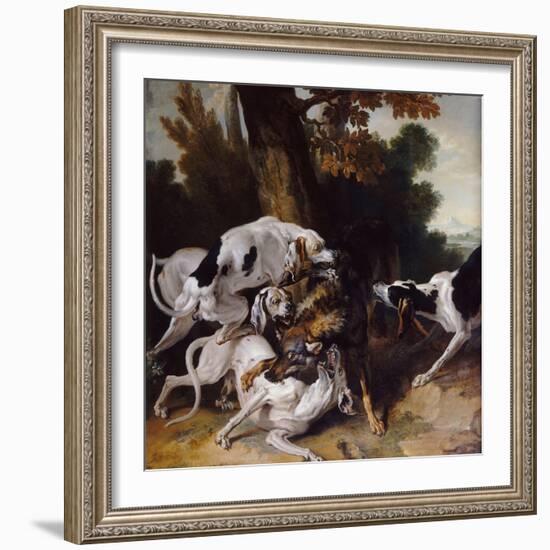 The Wolf Hunt, 1725-Jean-Baptiste Oudry-Framed Premium Giclee Print