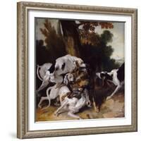 The Wolf Hunt, 1725-Jean-Baptiste Oudry-Framed Giclee Print