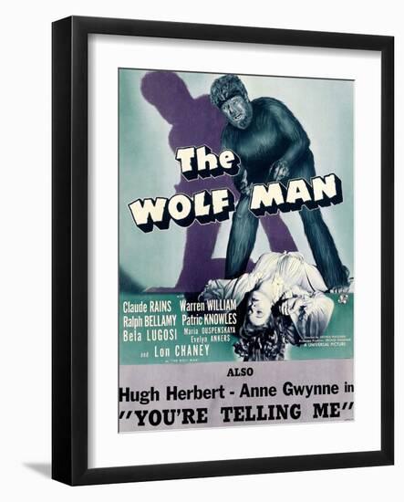 The Wolf Man, Double-Billed With 'You're Telling Me', 1941-null-Framed Art Print