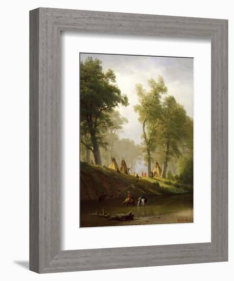 The Wolf River, Kansas, c.1859-Albert Bierstadt-Framed Giclee Print