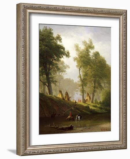 The Wolf River, Kansas, c.1859-Albert Bierstadt-Framed Giclee Print