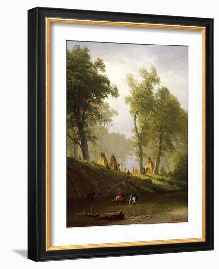 The Wolf River, Kansas, c.1859-Albert Bierstadt-Framed Giclee Print