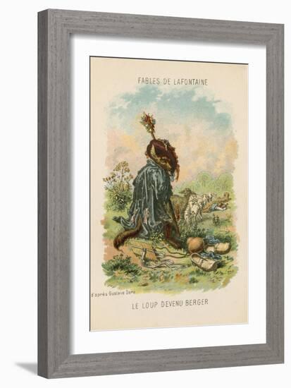 The Wolf Who Played Shepherd-Gustave Doré-Framed Giclee Print