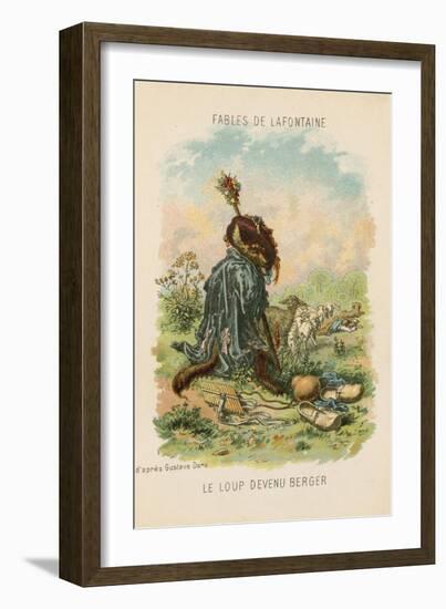 The Wolf Who Played Shepherd-Gustave Doré-Framed Giclee Print