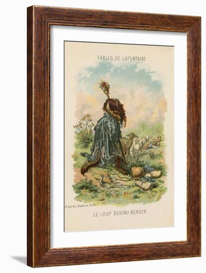 The Wolf Who Played Shepherd-Gustave Doré-Framed Giclee Print