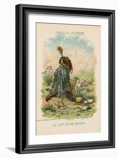 The Wolf Who Played Shepherd-Gustave Doré-Framed Giclee Print