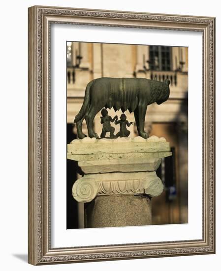 The Wolf with Romuls and Remus, Rome, Italy-Angelo Cavalli-Framed Photographic Print