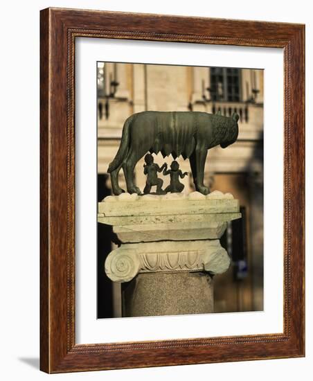 The Wolf with Romuls and Remus, Rome, Italy-Angelo Cavalli-Framed Photographic Print