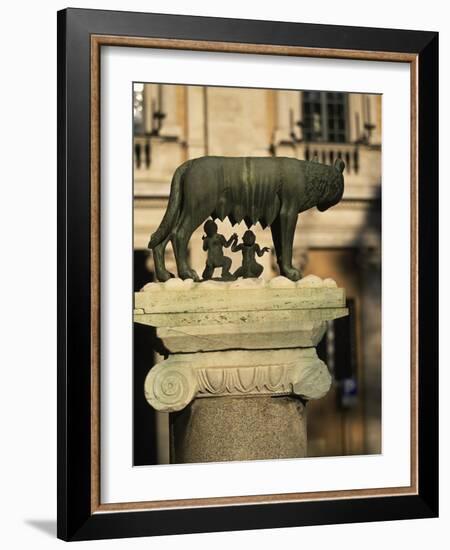 The Wolf with Romuls and Remus, Rome, Italy-Angelo Cavalli-Framed Photographic Print