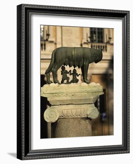 The Wolf with Romuls and Remus, Rome, Italy-Angelo Cavalli-Framed Photographic Print