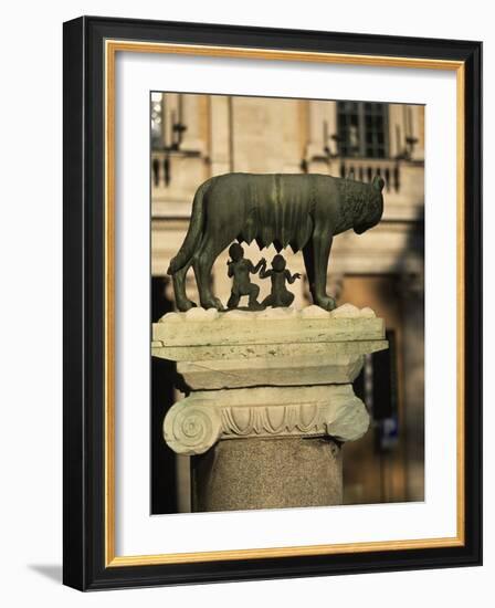 The Wolf with Romuls and Remus, Rome, Italy-Angelo Cavalli-Framed Photographic Print