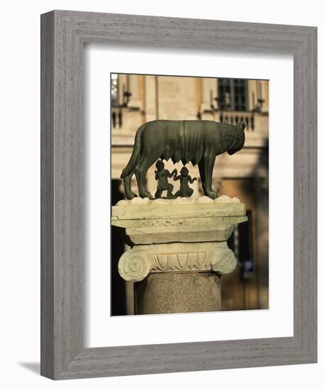 The Wolf with Romuls and Remus, Rome, Italy-Angelo Cavalli-Framed Photographic Print