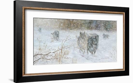 The Wolves' Trail-Hélène Léveillée-Framed Art Print