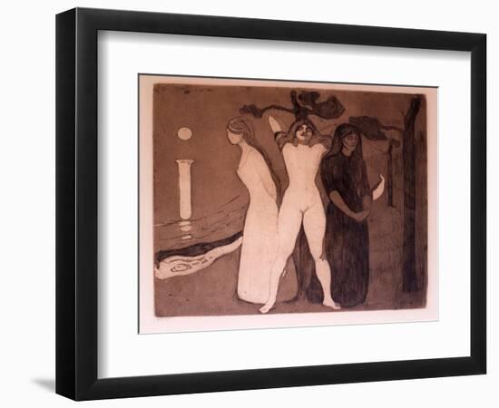 The Woman, 1895 (Etching)-Edvard Munch-Framed Giclee Print