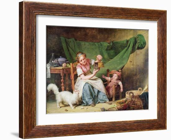 The Woman and the Mouse, C.1798 (Oil on Panel)-Martin Drolling-Framed Giclee Print