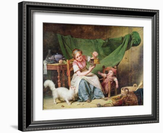 The Woman and the Mouse, C.1798 (Oil on Panel)-Martin Drolling-Framed Giclee Print