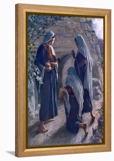 The Woman at the Sepulchre (Colour Litho)-Harold Copping-Framed Premier Image Canvas